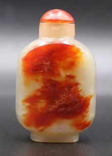 Chinese Carved Russet Jade Snuff Bottle.