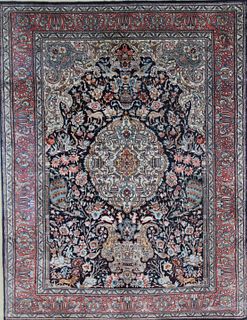 Vintage And Finely Hand Woven Framed Carpet.