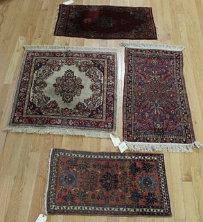 4 Vintage And Finely Hand Woven Area Carpets.