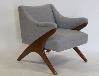 Kagan Style Upholstered Club Chair.