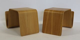 Midcentury Pair of Bentwood Side Tables with