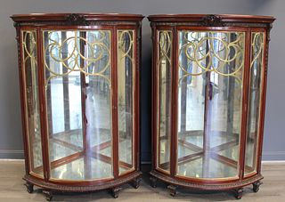 An Antique Pair Of Carved Crown Glass Corner.