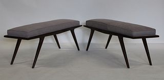 Pair of Midcentury Style Upholstered Benches.