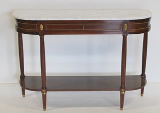 A Vintage Louis Philippe Style Marbletop Demilune.