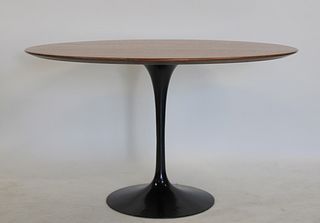 Midcentury Saarinen Style Wood Top Tulip Table.