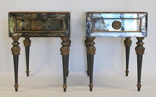An Exceptional Pair Of Venetian Style Mirrored