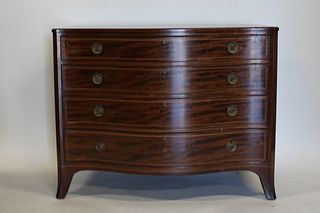 Antique Mahogany Bow Front Commode.