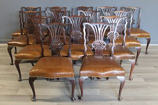 14 Antique Mahogany Q.A. Style Chairs.