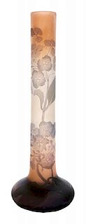 Tall Gallé Cameo Vase in