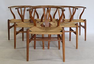 6 Hans Wegner Wishbone Y Chairs.