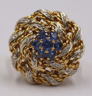 JEWELRY. Italian 18kt Gold and Colored Gem Ring.