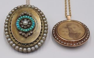 JEWELRY. (2) Antique Gold Lockets or Pendants.