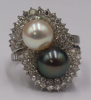 JEWELRY. (2) 18kt Gold, Pearl, and Diamond Rings.