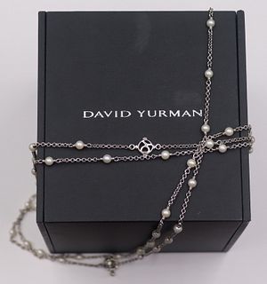 JEWELRY. David Yurman Sterling and Pearl Necklace.