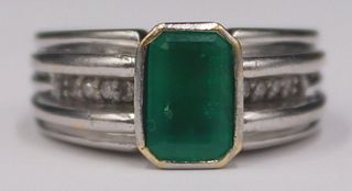 JEWELRY. GIA Colombian Emerald and Diamond Ring.