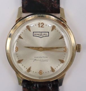 JEWELRY. Hamilton Thin-O-Matic 10kt Gold Watch.
