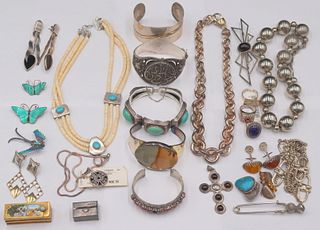 JEWELRY. Assorted Silver and Sterling Jewelry.