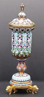SILVER. Faberge STYLE Gilt Silver, Enamel, and