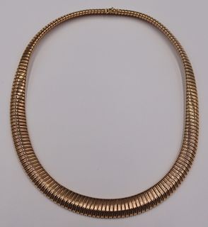 JEWELRY. Vintage 14kt Gold Tuboga Chain Necklace.