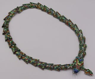 JEWELRY. Mexican Sterling and Enamel Snake
