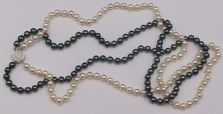 JEWELRY. 14kt Gold & Double Strand Pearl Necklace.