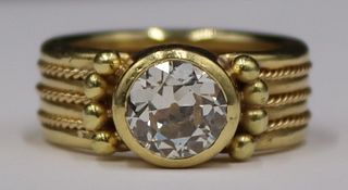 JEWELRY. 18kt Gold and Old European Cut Diamond