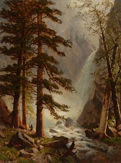 Thomas Hill (1829–1908) — Indian Encampment Along the Rapids
