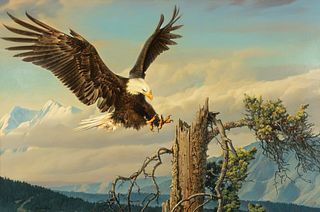Nancy Glazier (b. 1947) — Power Landing – Bald Eagle