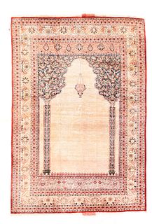 Antique Silk Tabriz Rug, 4'0'' x 5'8'' (1.22 x 1.73 m)