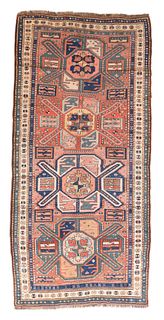 Antique Kazak Long Rug, 3'11'' x 8'7'' (1.19 x 2.62 m)
