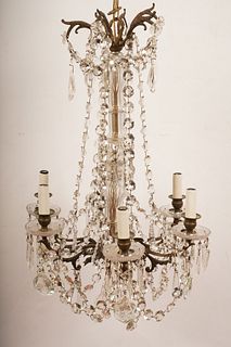 Louis XVI Style Gilt Metal 6-Light Chandelier