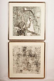 Pair Framed Asian Works, Signed