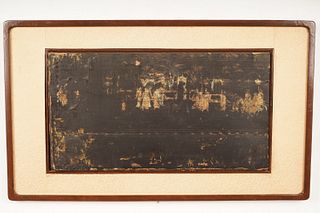 Remnant of Ebonized Scene on Wood Panel