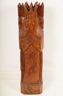 Primitive Carved Four-Sided Sculpture