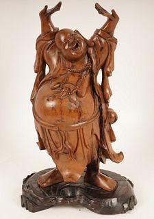 Chinese Carved Hardwood Buddha