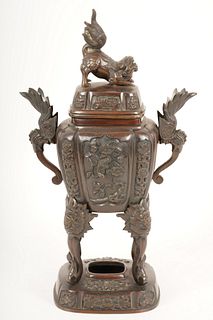 Chinese Bronze Covered Urn