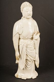 Large Chinese Blanc de Chine Porcelain Figure