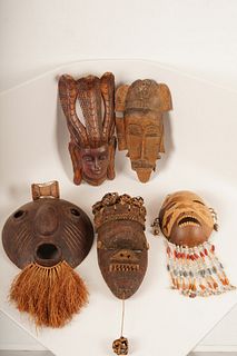Lot 5 Carved Tribal Masks