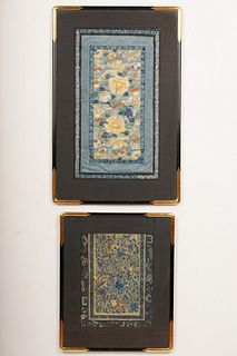 Pair Framed Chinese Silk Textiles