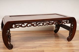 Chinese Carved Wood Low Stool