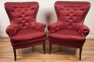 Pair Upholstered Arm Chairs
