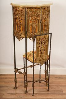 Oscar Bach Marble Top Telephone Table Chair