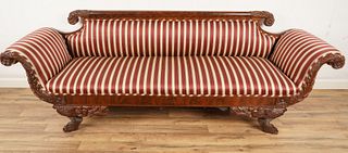American 19thC Neoclassical Upholstered Sofa