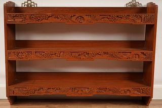 Carved Three Tiered Wall Shelf