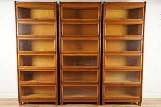 Group 3 Oak Barrister Bookcases
