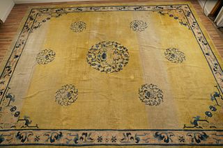 Antique Chinese Handwoven Wool Carpet