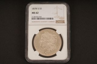 1878 S $1. MS 62. Graded by NGC in sealed coin