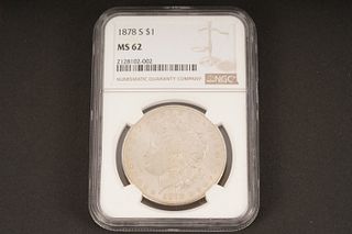 1878 S $1. MS 62. Graded by NGC in sealed coin