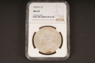 1878 S $1. MS 63. Graded by NGC in sealed coin
