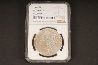 1902 $1. AU Details. Cleaned. Graded by NGC in